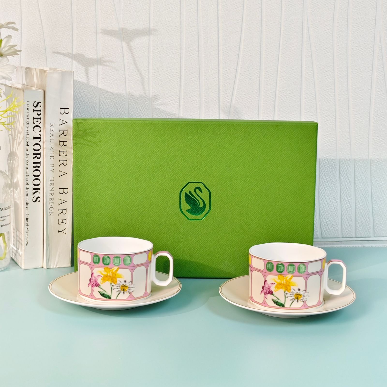 Swarovski x Rosenthal Signum Fern two tea cups set